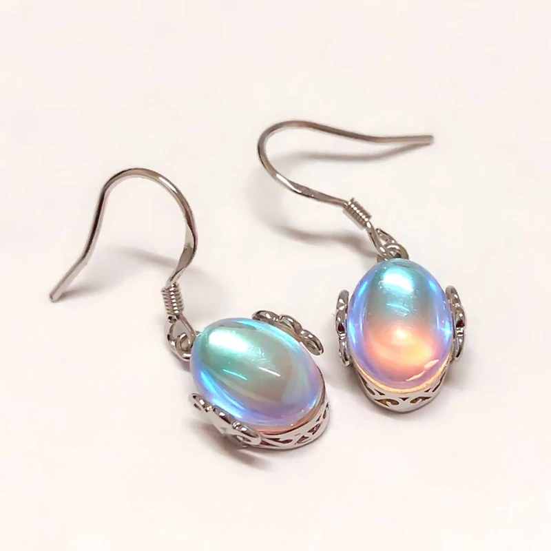2019 Five Color Moonstone Teardrop Earrings Oval Opal Copper Droplets Dangle Earrings Female Girl
2019 Five Color Moonstone Teardrop Earrings Oval Opal Copper Droplets Dangle Earrings Female Girl