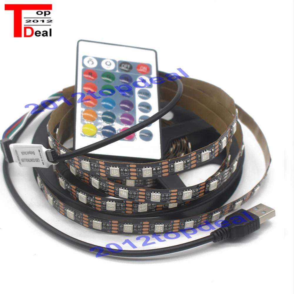 DC 5V 1M 2M 3M 4M 5M LED Strip RGB Light TV Back Lighting Kit + IR Remote Controller 5050 SMD RGB 60led/m Ribbon Tape Lamp IP60
DC 5V 1M 2M 3M 4M 5M LED Strip RGB Light TV Back Lighting Kit + IR Remote Controller 5050 SMD RGB 60led/m Ribbon Tape Lamp IP60