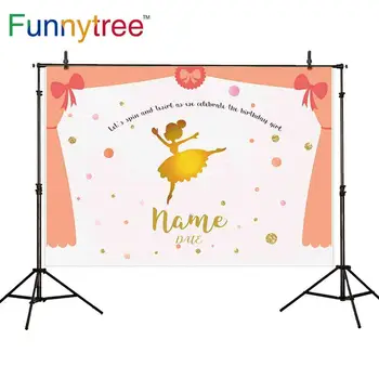 Funnytree photophone background golden Ballet Custom name date spots curtain Bow girl birthday party photography backdrops
Funnytree photophone background golden Ballet Custom name date spots curtain Bow girl birthday party photography backdrops