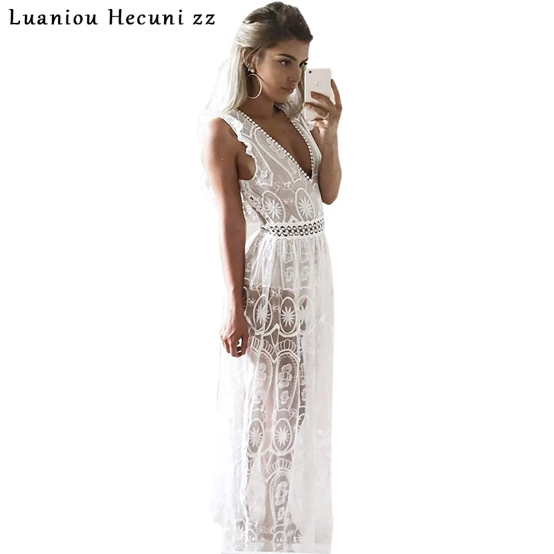 Chu Ni Sexy Hollow Out White Lace Dress Women Summer High Waist Sleeveless Backless Dress Elegant Maxi Long Dress Vestidos ZX05
Chu Ni Sexy Hollow Out White Lace Dress Women Summer High Waist Sleeveless Backless Dress Elegant Maxi Long Dress Vestidos ZX05