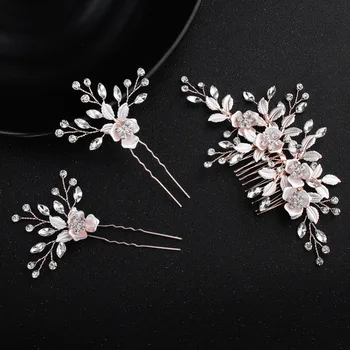 Jonnafe Rose Gold Floral Leaf Bridal Hair Comb Pins Set Hand wired Crystal Wedding Hair Jewelry Women Headpiece Accessories
Jonnafe Rose Gold Floral Leaf Bridal Hair Comb Pins Set Hand wired Crystal Wedding Hair Jewelry Women Headpiece Accessories