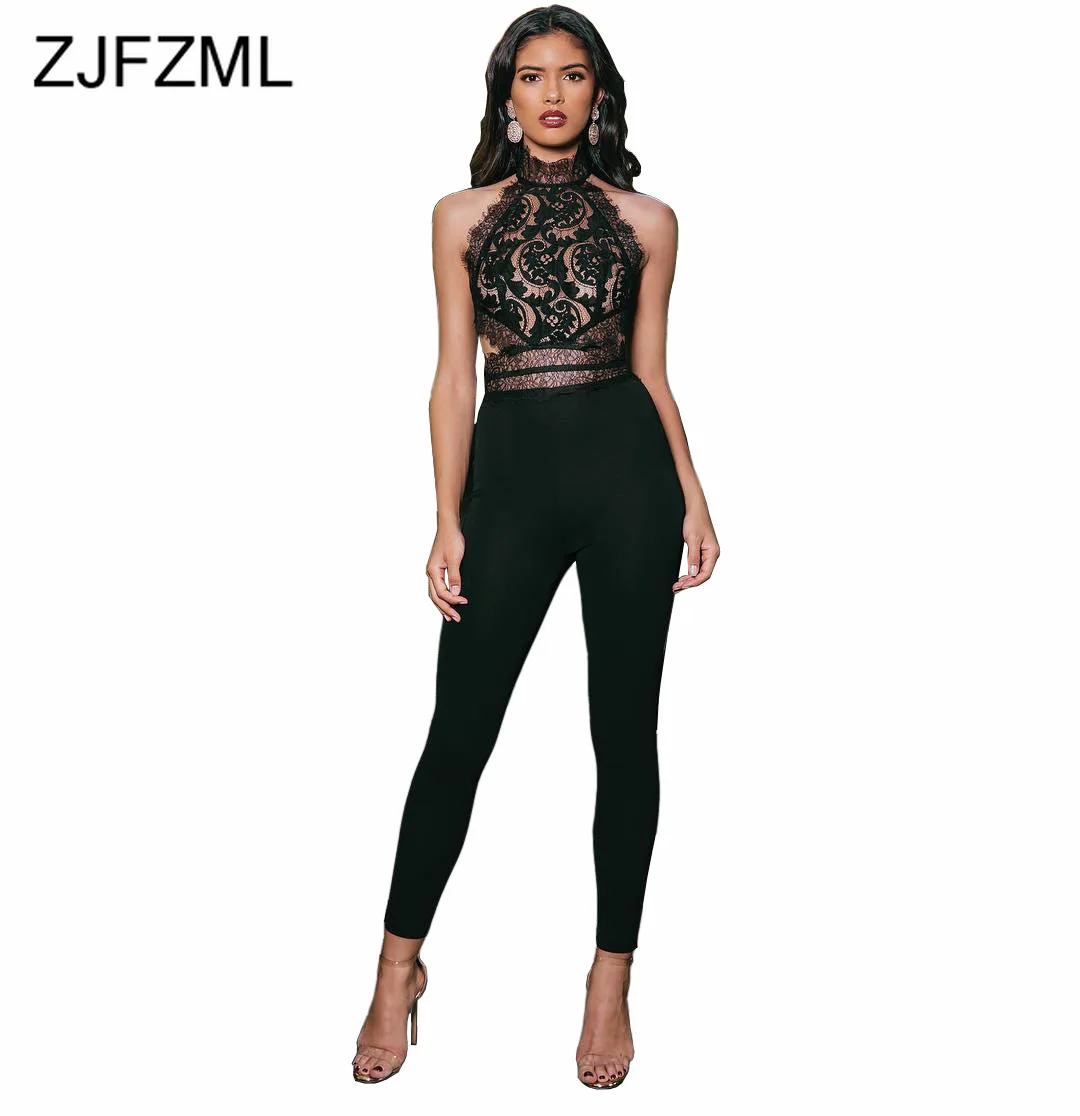 Lace Patchwork Sexy Black Bodysuits Women Off Shoulder Backless Night Club Party Romper Elegant Turtleneck Sleeveless Jumpsuit
Lace Patchwork Sexy Black Bodysuits Women Off Shoulder Backless Night Club Party Romper Elegant Turtleneck Sleeveless Jumpsuit