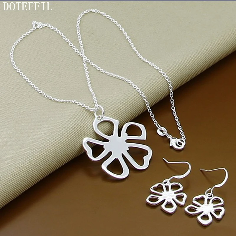 Lose Money 925 Sterling Silver Necklace Earrings Fashion Beautiful Flower Pendant Necklace Earrings For Women
Lose Money 925 Sterling Silver Necklace Earrings Fashion Beautiful Flower Pendant Necklace Earrings For Women