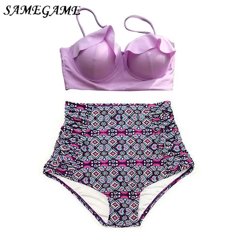 2019 New Bikinis Women Swimsuit High Waist Bathing Suit Plus Size Swimwear Push Up Bikini Set Vintage Retro Beach Wear XXL
2019 New Bikinis Women Swimsuit High Waist Bathing Suit Plus Size Swimwear Push Up Bikini Set Vintage Retro Beach Wear XXL