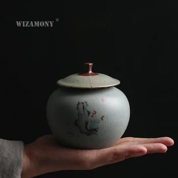 WIZAMONY Chinese Kung Fu Jingdezhen tea caddy canister Ru Porcelain container for puer Oolong tea storage chests tea
WIZAMONY Chinese Kung Fu Jingdezhen tea caddy canister Ru Porcelain container for puer Oolong tea storage chests tea