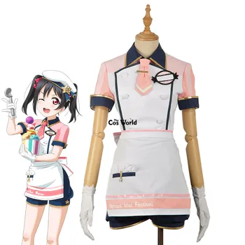 Love Live School Idol Project Yazawa Nico Ice Cream Cafe Maid Apron Dress Tops Shorts Outfit Anime Cosplay Costumes
Love Live School Idol Project Yazawa Nico Ice Cream Cafe Maid Apron Dress Tops Shorts Outfit Anime Cosplay Costumes