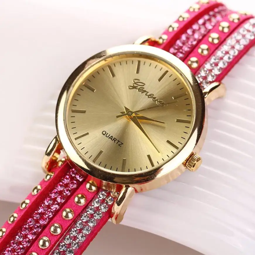 Fashion crystal rivets braided winding watch PU leather strap quartz movement watch alloy stainless steel analog round watch #W
Fashion crystal rivets braided winding watch PU leather strap quartz movement watch alloy stainless steel analog round watch #W