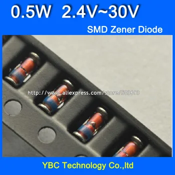 2500pcs/lot ZMM SMD 0.5W 1/2W 2.4V-30V ZMM2V4 ZMM30 1206 Zener Diode Total 13 value
2500pcs/lot ZMM SMD 0.5W 1/2W 2.4V-30V ZMM2V4 ZMM30 1206 Zener Diode Total 13 value