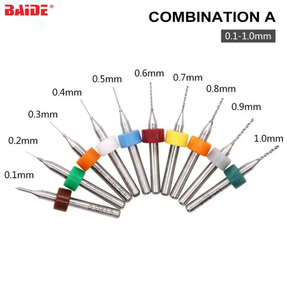 10pcs/set 0.1mm-1.0mm 2.1-3.0mm Tungsten Steel PCB Print Circuit Board Carbide Micro Drill Bits Tool for SMT CNC 100set/lot
10pcs/set 0.1mm-1.0mm 2.1-3.0mm Tungsten Steel PCB Print Circuit Board Carbide Micro Drill Bits Tool for SMT CNC 100set/lot