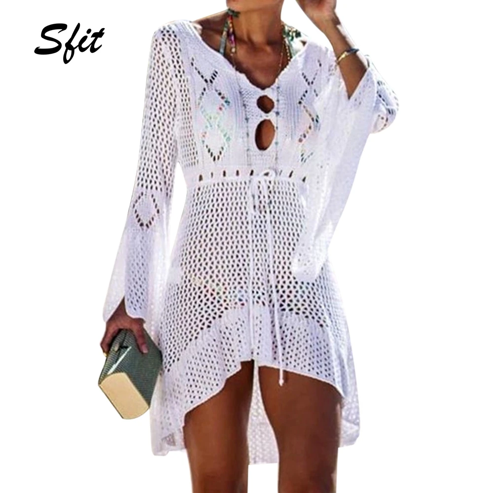 Sfit 2019 Women Crochet Knitted Cover Up Dress Beach Tunic Long Pareos Bikini Cover Bathing Suit Beachwear Robe Plage
Sfit 2019 Women Crochet Knitted Cover Up Dress Beach Tunic Long Pareos Bikini Cover Bathing Suit Beachwear Robe Plage