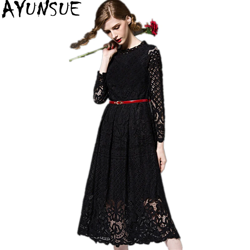 AYUNSUE Women's Dresses Elegant Lace Dress 2019 Spring Autumn Slim Long Dress Female Black Red Women Dress robe femme 15326
AYUNSUE Women's Dresses Elegant Lace Dress 2019 Spring Autumn Slim Long Dress Female Black Red Women Dress robe femme 15326