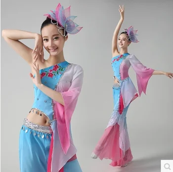 Yangko Dance Clothing Chinese Folk Dance Costume Umbrella Dance Costumes with headress
Yangko Dance Clothing Chinese Folk Dance Costume Umbrella Dance Costumes with headress