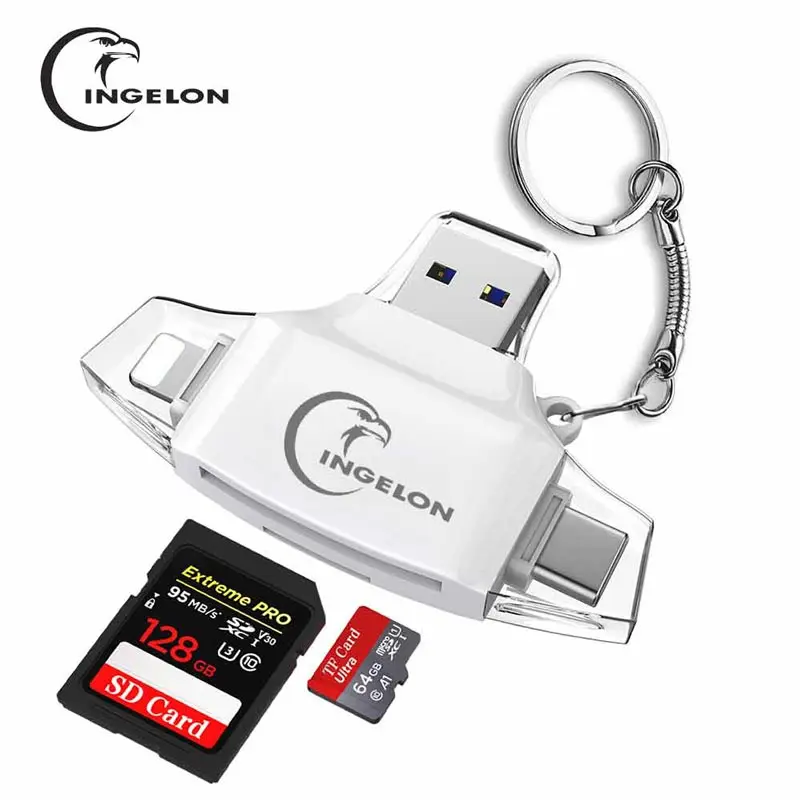 Картридер INGELON SD/Micro SD TF OTG адаптер для смарт карт памяти iPhone iPad MacBook air ноутбука