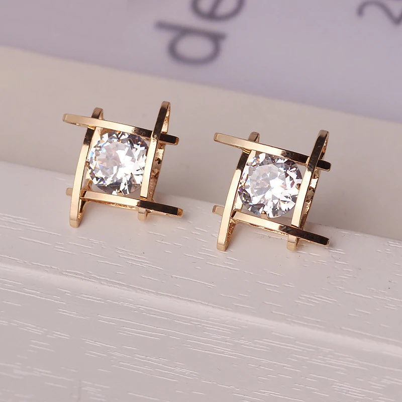 Fashion Luxury Romantic Gold/Silver Rhinestone Lace Square Created Crystal Stud Earring Gifts For Women Jewelry Brincos Bijoux
Fashion Luxury Romantic Gold/Silver Rhinestone Lace Square Created Crystal Stud Earring Gifts For Women Jewelry Brincos Bijoux