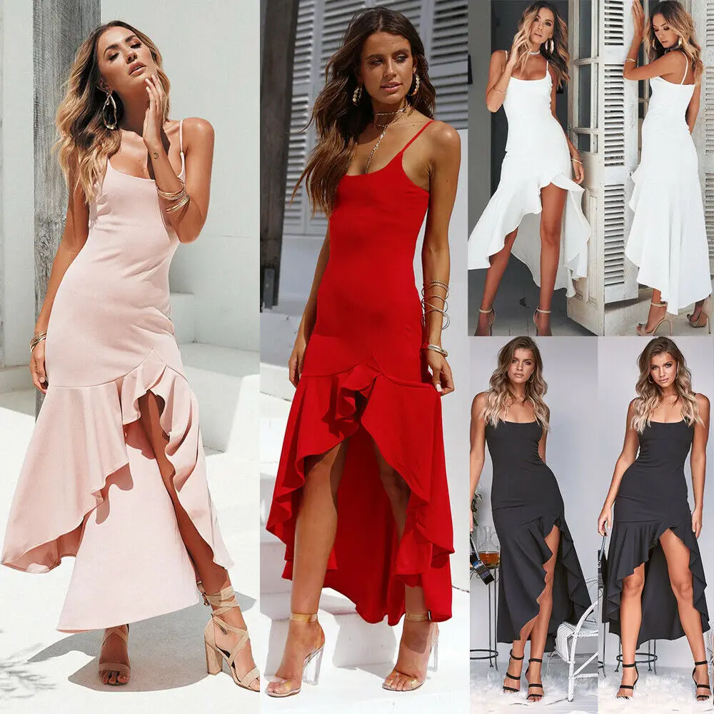 New Women's Summer Ruffle Mid Calf Dress Evening Party Elegant Beach Sundress Solid Simple Casual Holiday Clothes Sleeveless
New Women's Summer Ruffle Mid Calf Dress Evening Party Elegant Beach Sundress Solid Simple Casual Holiday Clothes Sleeveless