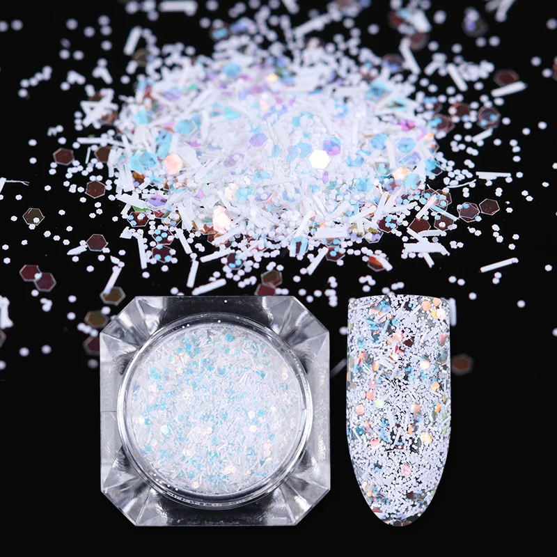 1g 1.7g Nail Glitter Powder Colorful Snowflake Hexagon Stripe Sequins Chameleon Mirror Matte Effect Powder Nail Art Decoration
1g 1.7g Nail Glitter Powder Colorful Snowflake Hexagon Stripe Sequins Chameleon Mirror Matte Effect Powder Nail Art Decoration