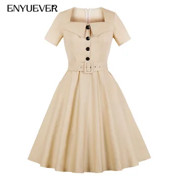 Enyuever Vintage Dress Plus Size Womens Clothing Retro Swing Elegant Short Sleeve Belt Casual Office Dress With Pockets Vestidos
Enyuever Vintage Dress Plus Size Womens Clothing Retro Swing Elegant Short Sleeve Belt Casual Office Dress With Pockets Vestidos