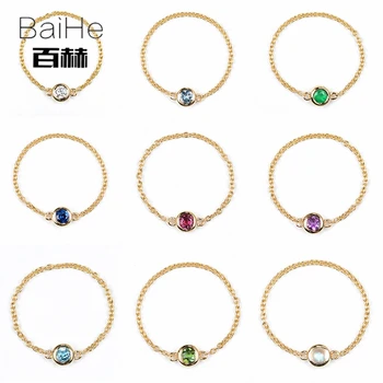 BAIHE Solid 18K Yellow Gold 0.10CT Round Natural Diamond Wedding Band ring For Women Ring Trendy Fine Jewelry Round Chain Ring
BAIHE Solid 18K Yellow Gold 0.10CT Round Natural Diamond Wedding Band ring For Women Ring Trendy Fine Jewelry Round Chain Ring