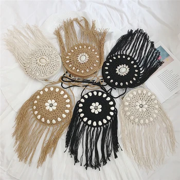 2019 New Vintage Hand Woven Rattan Straw For Women Bali Tassel bag Round Retro Beach Zipper Bag Casual Messenger Bags
2019 New Vintage Hand Woven Rattan Straw For Women Bali Tassel bag Round Retro Beach Zipper Bag Casual Messenger Bags