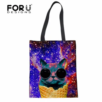 FORUDESIGNS Glasses Cat Print Travel Shoulder Bag Reusable Shopping Bag Women Canvas Bags Shopping Eco Handbag Shopping Tote Bag
FORUDESIGNS Glasses Cat Print Travel Shoulder Bag Reusable Shopping Bag Women Canvas Bags Shopping Eco Handbag Shopping Tote Bag