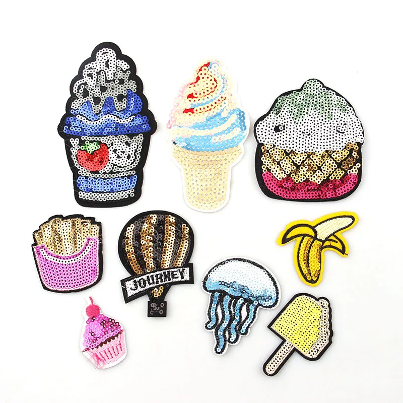 1Pc Embroidery Sequins Patches Clothing Ice Cream Iron On Patches Punk Motif Applique DIY Cloth Accessory Stickers
1Pc Embroidery Sequins Patches Clothing Ice Cream Iron On Patches Punk Motif Applique DIY Cloth Accessory Stickers