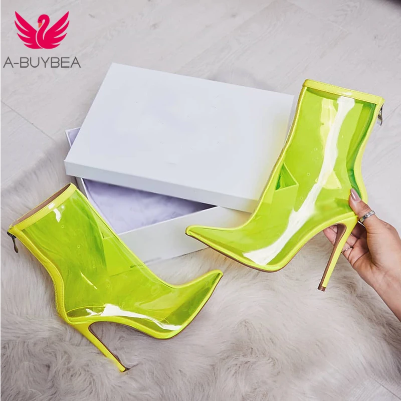 A-BUYBEA New PVC Women ankle Boots Hot Sale Transparent Women Boots Clearheels Shoes Super high heels Thin heel zip women boots
A-BUYBEA New PVC Women ankle Boots Hot Sale Transparent Women Boots Clearheels Shoes Super high heels Thin heel zip women boots