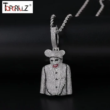 New Fashion Iced Out 3D Clown Figure Pendant Necklace Mens With Tennis Chain Bling Hip Hop Gold Silver Color Charm Chain Jewelry
New Fashion Iced Out 3D Clown Figure Pendant Necklace Mens With Tennis Chain Bling Hip Hop Gold Silver Color Charm Chain Jewelry