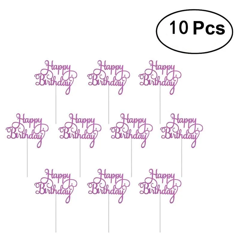 10 Pcs Glitter Paper Happy Birthday Cake Toppers Children Kids Adult Birthday Party Cake Flag Decorations Supplies
10 Pcs Glitter Paper Happy Birthday Cake Toppers Children Kids Adult Birthday Party Cake Flag Decorations Supplies
