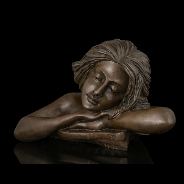 Arts Crafts Copper Household Villa Vestibular Decor Large Bronze Sculptures Bronze Girl Bust Statue Figurines meditation
Arts Crafts Copper Household Villa Vestibular Decor Large Bronze Sculptures Bronze Girl Bust Statue Figurines meditation