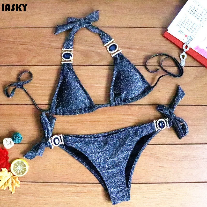 IASKY 2019 New Bling Bling crystal Bikini Women push up Swimwear Swimsuit Bathing Suit Bikini Set Beach Wear Maillot De Bain
IASKY 2019 New Bling Bling crystal Bikini Women push up Swimwear Swimsuit Bathing Suit Bikini Set Beach Wear Maillot De Bain