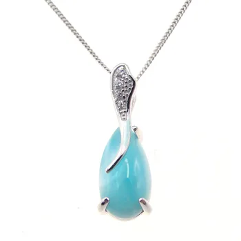 Fashion 18*7.5MM Larimar Pendant Water drop shaped Real 925 Sterling Silver Natural Larimar Ocean Stone Charm Pendant for Lady
Fashion 18*7.5MM Larimar Pendant Water drop shaped Real 925 Sterling Silver Natural Larimar Ocean Stone Charm Pendant for Lady
