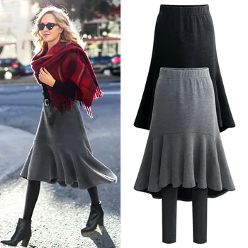 5XL 6XL Fake Two Pieces Women's Skirt Pants Autumn Winter Warm Knitted Fabric Long Skirts Female Plus Size A-Line Mermaid Skirt
5XL 6XL Fake Two Pieces Women's Skirt Pants Autumn Winter Warm Knitted Fabric Long Skirts Female Plus Size A-Line Mermaid Skirt