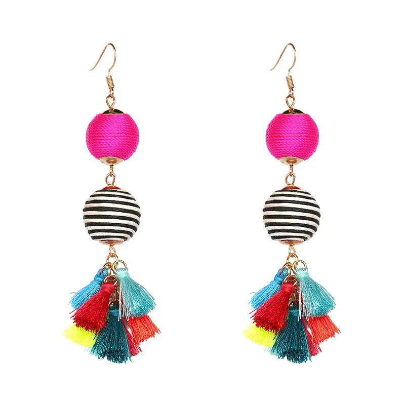 YJX Hot Melly Drop Earrings Texture Pops Tassel Wrapped Beads Ball Handmade Fringed
YJX Hot Melly Drop Earrings Texture Pops Tassel Wrapped Beads Ball Handmade Fringed