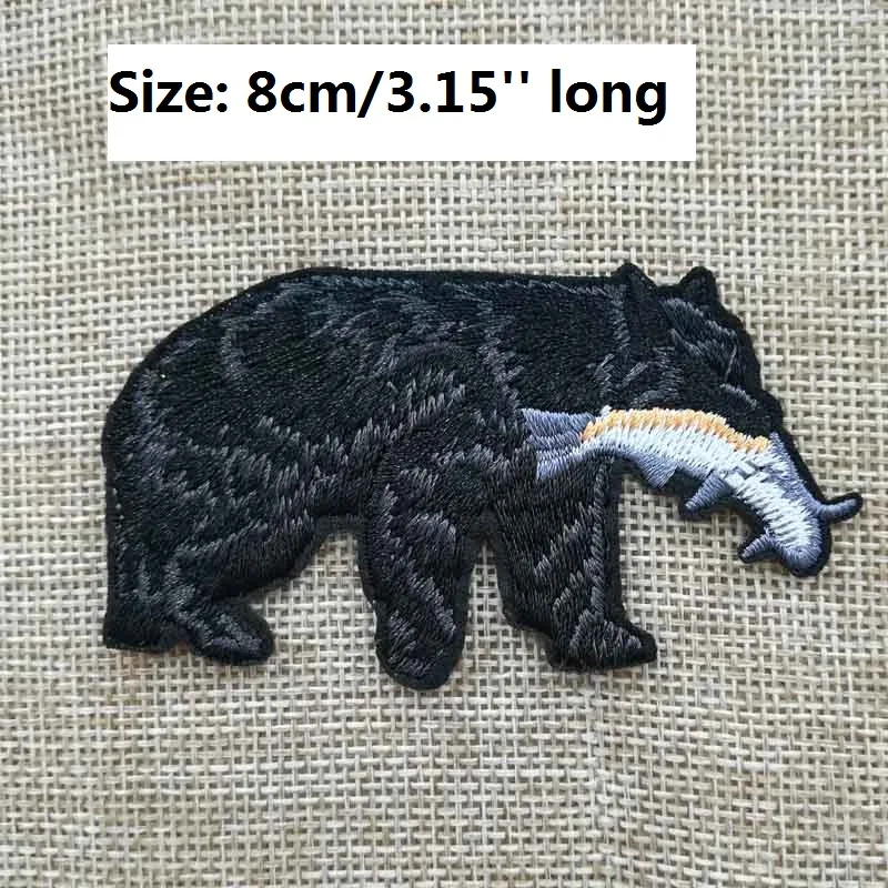 Awesome Details FULL Embroidered Patches Wild Black bear catching a fish fishing Wildlife Outdoor Clothing Animal badge diy
Awesome Details FULL Embroidered Patches Wild Black bear catching a fish fishing Wildlife Outdoor Clothing Animal badge diy