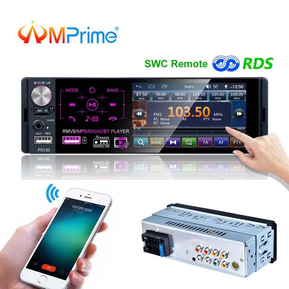 AMPrime 1 Din Car Radio Touch Screen Bluetooth Autoradio Stereo Audio MP5 Video Player USB MP3 TF ISO In-dash Multimedia Player
AMPrime 1 Din Car Radio Touch Screen Bluetooth Autoradio Stereo Audio MP5 Video Player USB MP3 TF ISO In-dash Multimedia Player