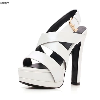 Olomm New Fashion Women Platform Leather Sandals Sexy High Heels Sandals Open Toe Black White Dress Shoes Women US Plus Size 3-9
Olomm New Fashion Women Platform Leather Sandals Sexy High Heels Sandals Open Toe Black White Dress Shoes Women US Plus Size 3-9