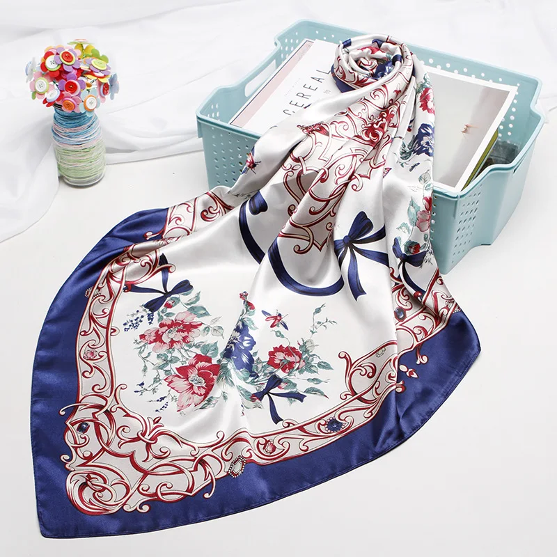 2019 Floral Print Neck Scarf For Women Kerchief Silk Satin Hijab Scarfs 90cm*90cm Square Neckerchief Headband Scarves For Ladies
2019 Floral Print Neck Scarf For Women Kerchief Silk Satin Hijab Scarfs 90cm*90cm Square Neckerchief Headband Scarves For Ladies