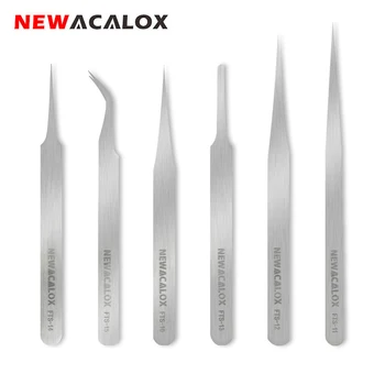 NEWACALOX 6pc/lot ESD/FTS Stainless Steel Industrial Tweezers Set Anti-Static Anti-magnetic for Electronics Phone Repairing Tool
NEWACALOX 6pc/lot ESD/FTS Stainless Steel Industrial Tweezers Set Anti-Static Anti-magnetic for Electronics Phone Repairing Tool