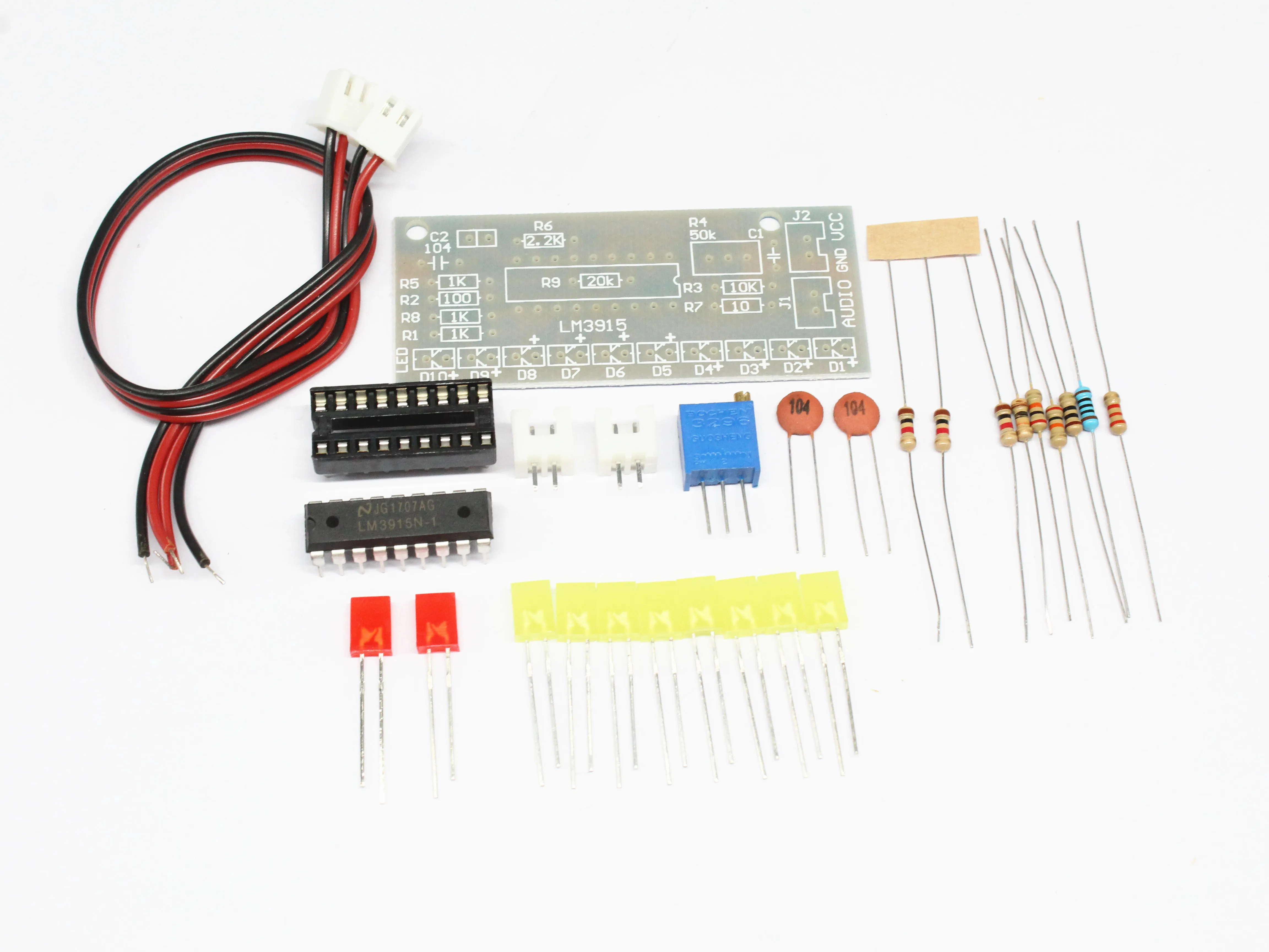 LM3915 10 LED Sound Audio Spectrum Analyzer Level Indicator Kit DIY Electoronics Soldering Practice Set
LM3915 10 LED Sound Audio Spectrum Analyzer Level Indicator Kit DIY Electoronics Soldering Practice Set