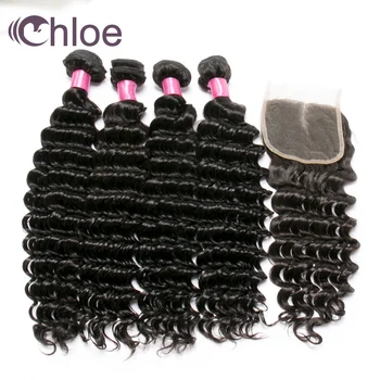 Chloe Hair Brazilian Human Hair Deep Wave 4 Bundles With 4X4 Free Part Lace Closure Remy Hair Natural Color Free Shipping
Chloe Hair Brazilian Human Hair Deep Wave 4 Bundles With 4X4 Free Part Lace Closure Remy Hair Natural Color Free Shipping