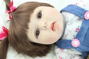 22" New arrival rooted brown fiber hair Handmade Silicone Lifelike Brinquedos Baby Bonecas Bebe alive Reborn doll for kid Gifts
22" New arrival rooted brown fiber hair Handmade Silicone Lifelike Brinquedos Baby Bonecas Bebe alive Reborn doll for kid Gifts