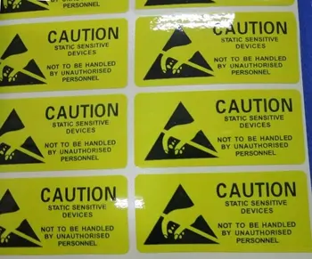 Antistatic Warning Sticker Caution Sticker 25*55mm 300pcs Yellow Coated Paper With Glossy Film For Static Sensitive Devices
Antistatic Warning Sticker Caution Sticker 25*55mm 300pcs Yellow Coated Paper With Glossy Film For Static Sensitive Devices