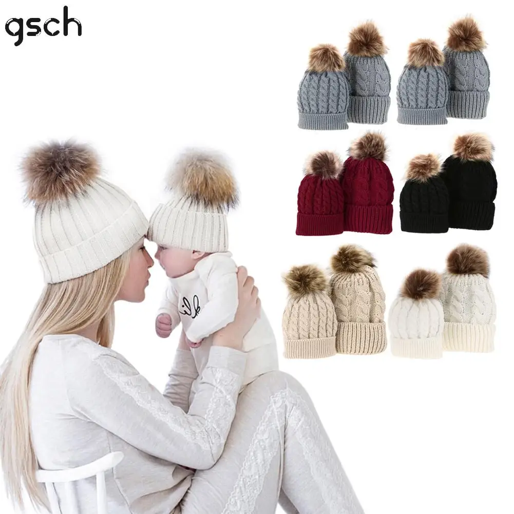 1pcs Mummy Baby Boys Girls Caps Warm Raccoon Fur Bobble Beanie Kids Cotton Knitted Parent-Child Hat Winter Cap Mom Pompon Hat
1pcs Mummy Baby Boys Girls Caps Warm Raccoon Fur Bobble Beanie Kids Cotton Knitted Parent-Child Hat Winter Cap Mom Pompon Hat