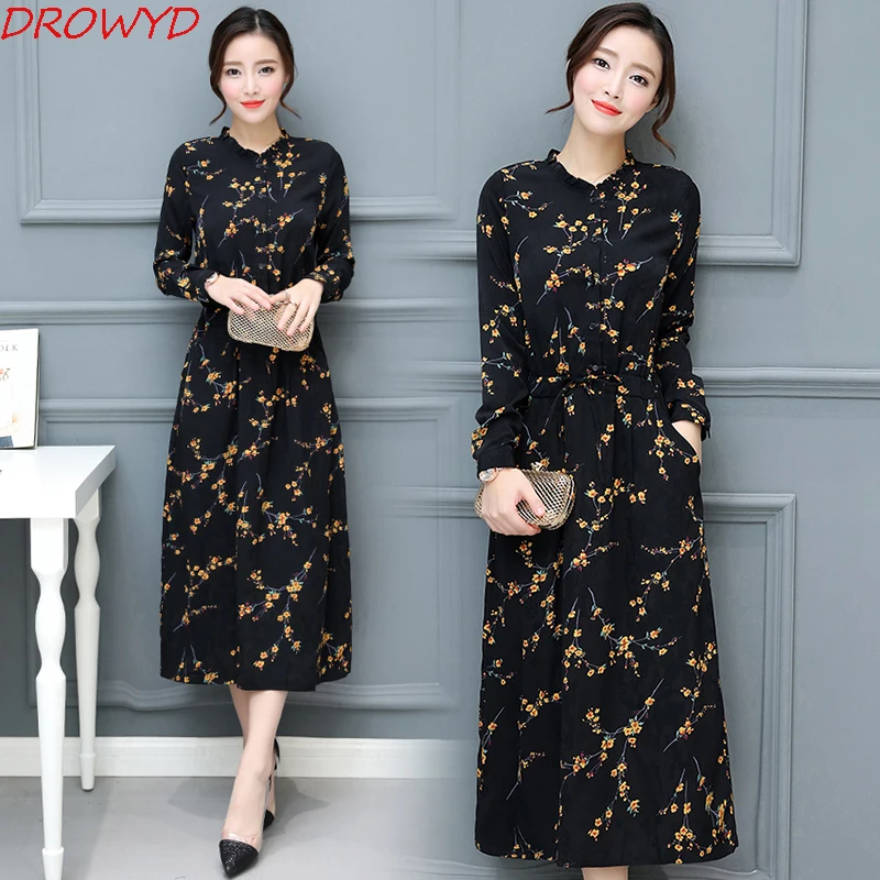 Summer Women's Chiffon O-Neck Retro Floral Midi Dress Large Size 2019 New Boho Dress Elegant Long Sleeve Dress Vestido
Summer Women's Chiffon O-Neck Retro Floral Midi Dress Large Size 2019 New Boho Dress Elegant Long Sleeve Dress Vestido