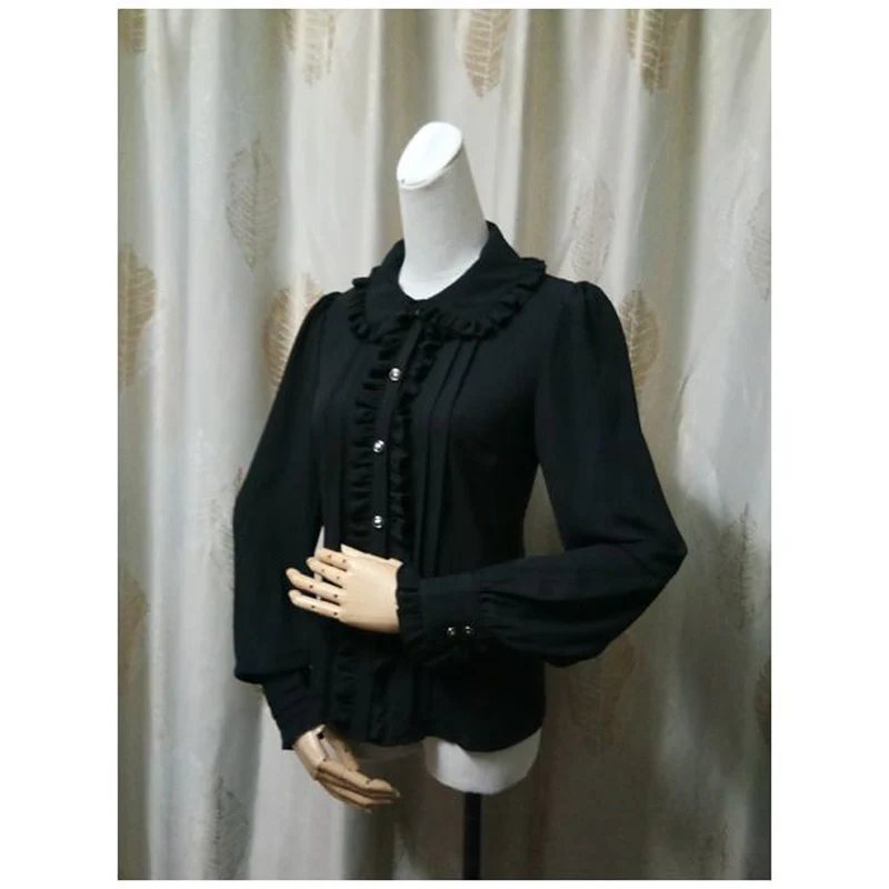 Women Lolita Vintage Shirt Long Lantern Sleeve Bowtie Turn-Down Peter Pan Collar Chiffon Female Blouse Blusas Mujer De Moda 2019
Women Lolita Vintage Shirt Long Lantern Sleeve Bowtie Turn-Down Peter Pan Collar Chiffon Female Blouse Blusas Mujer De Moda 2019