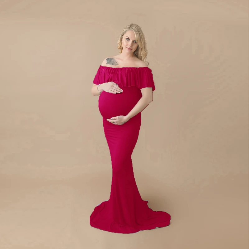 2017 maternity photography props Maternity gown Maternity Dress Fancy shooting photo summer pregnant dress Plus size RQ81