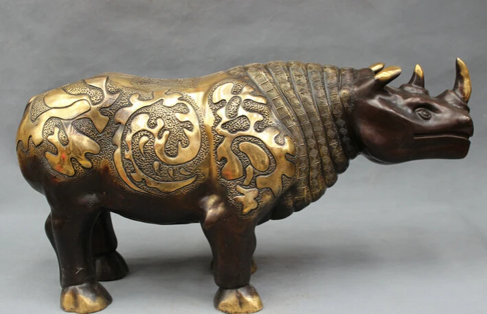 song voge gem S5161 19" Chinese Pure Bronze Gilt Bull Rhinoceros Horn Statue Rhino Horned Animals
song voge gem S5161 19" Chinese Pure Bronze Gilt Bull Rhinoceros Horn Statue Rhino Horned Animals