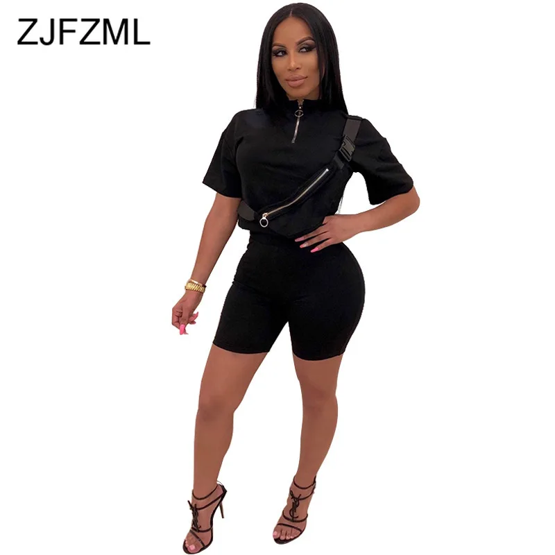 Sexy Two Piece Set Summer Clothes For Women Red Stand Collar Short Sleeve Crop Top And Black Biker Shorts Zipper Up Club Outfits
Sexy Two Piece Set Summer Clothes For Women Red Stand Collar Short Sleeve Crop Top And Black Biker Shorts Zipper Up Club Outfits