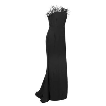 Fashion Evening Black Sexy Long Strapless Polyester 2019 Tassel Ladies Mermaid Backless Party Celebrity Party Clubwears Vestido
Fashion Evening Black Sexy Long Strapless Polyester 2019 Tassel Ladies Mermaid Backless Party Celebrity Party Clubwears Vestido