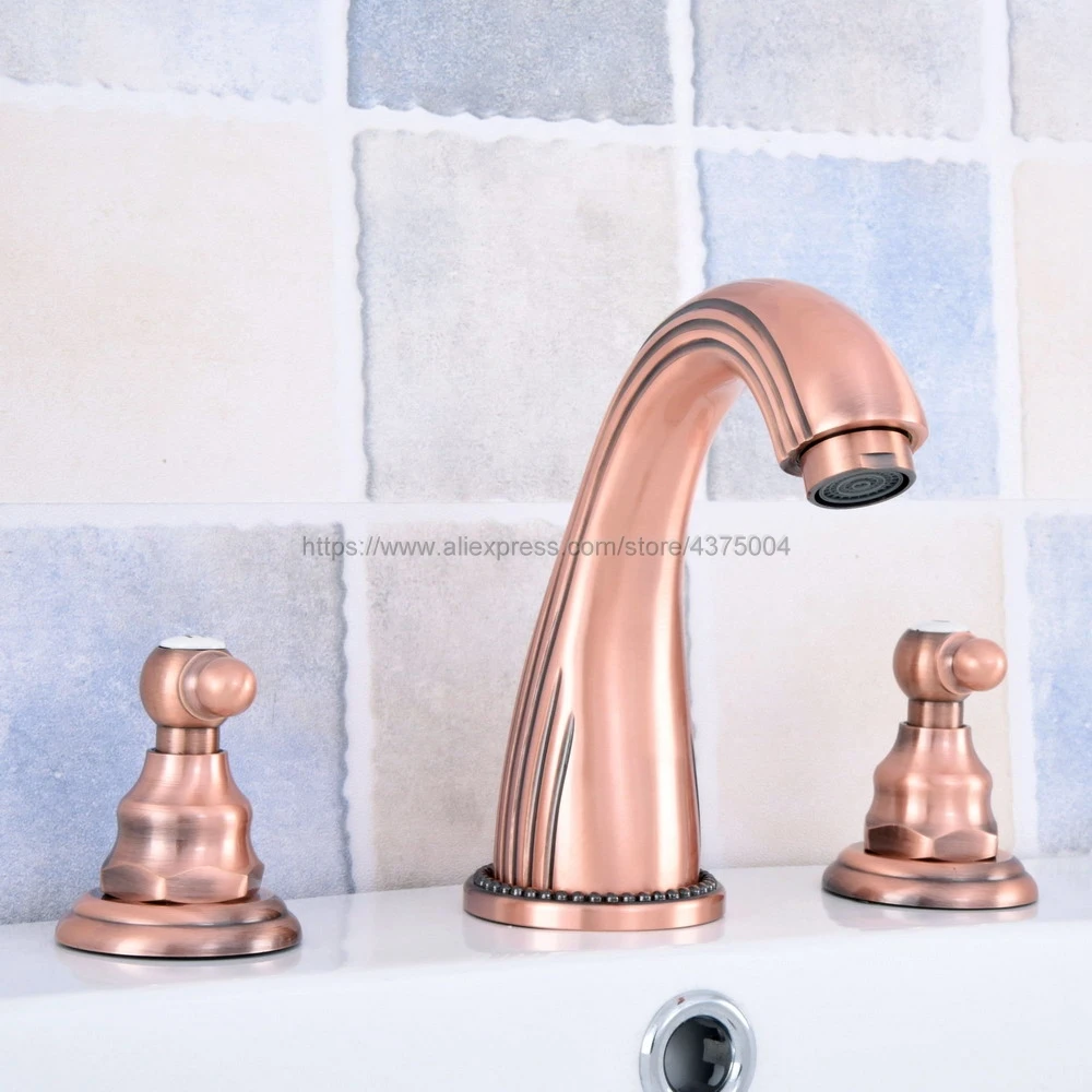 Basin Faucets Antique Red Copper 3 Hole Bathroom Sink Faucet Double Handle Deck Mounted Bathtub Hot Cold Mixer Tap Nsf536
Basin Faucets Antique Red Copper 3 Hole Bathroom Sink Faucet Double Handle Deck Mounted Bathtub Hot Cold Mixer Tap Nsf536